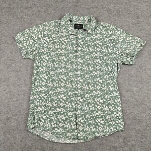Rodd & Gunn Shirt Mens Large Green Floral Cotton Short Sleeve Button Up Casual